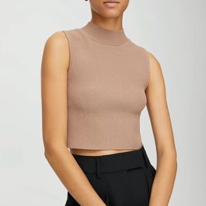 Babaton (Aritzia) Sculpt knit mockneck tank